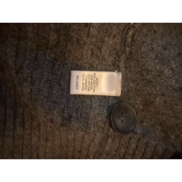 Vtg Banana Republic Cardigan Men XL Gray Shawl Collar Button Up Grandpa Sweater - Picture 4 of 4